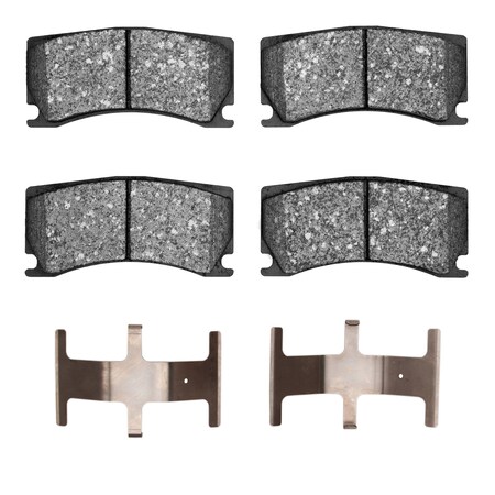 Dynamic Friction Co 3000 Semi-Metallic Brake Pads and Hardware Kit, Low Dust, 100% Copper Free, 100% Asbestos-free, Rear 1311-1356-01